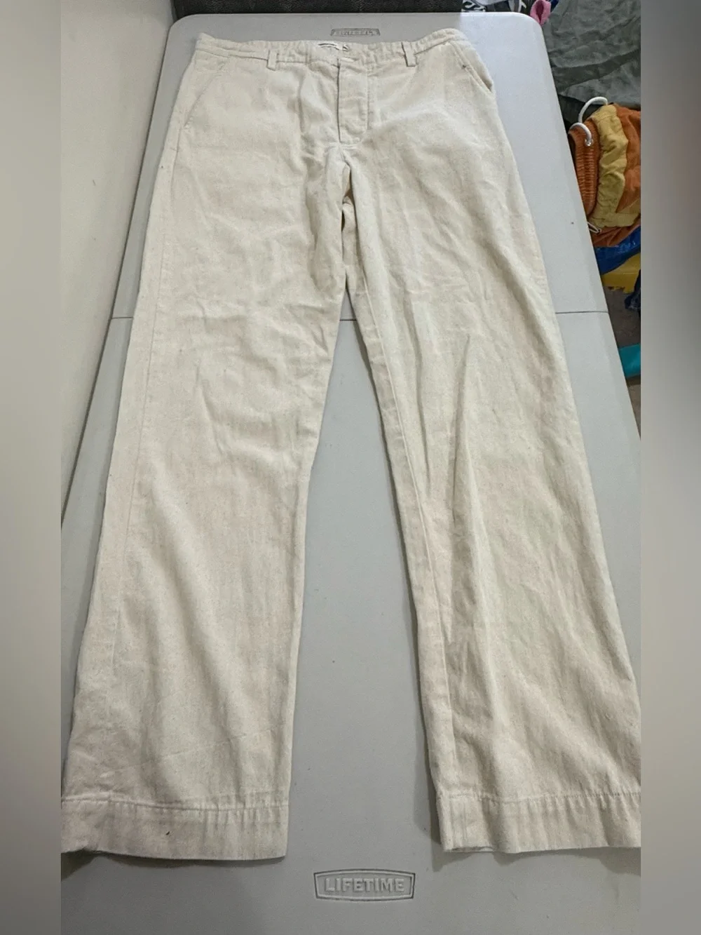 unbleached / undyed Men's Slim-Cut Cream Chinos